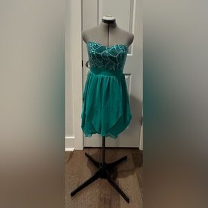 Elegant Teal Party Dress